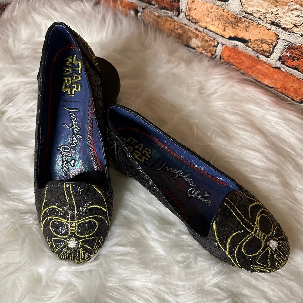 Irregular Choice Star Wars Darth Vader Glitter Flats Sz 8